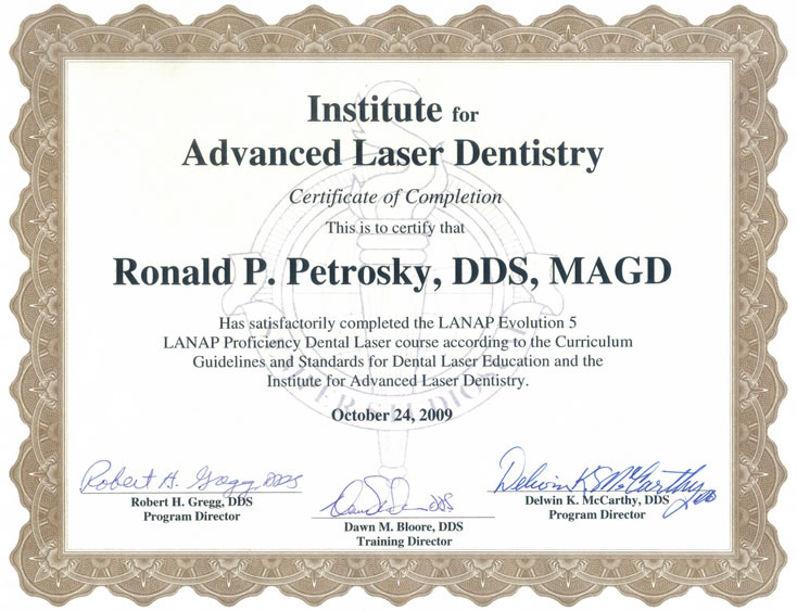 Dr. Ronald Petrosky - Masters Course Certification