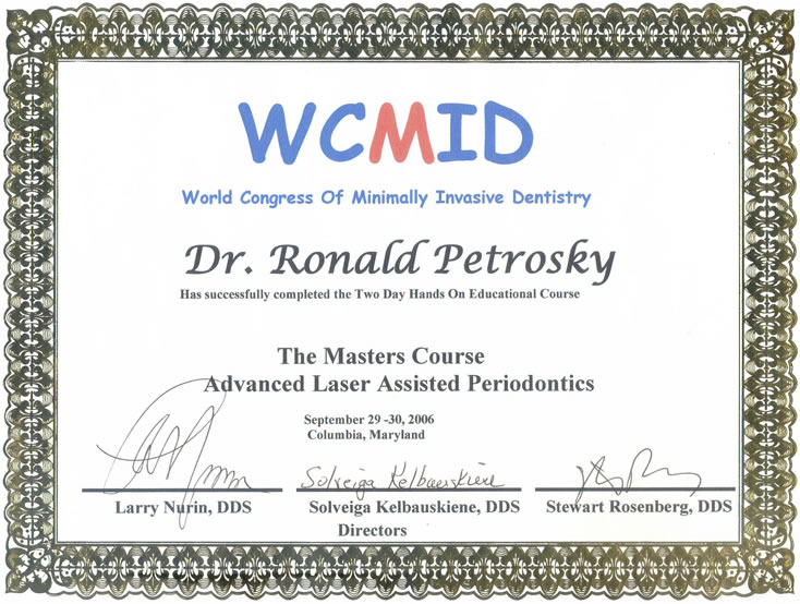 Dr. Ronald Petrosky - Masters Course Certification