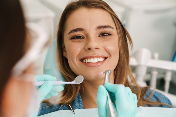 woman at the dentist office