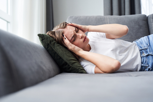 woman with a headache